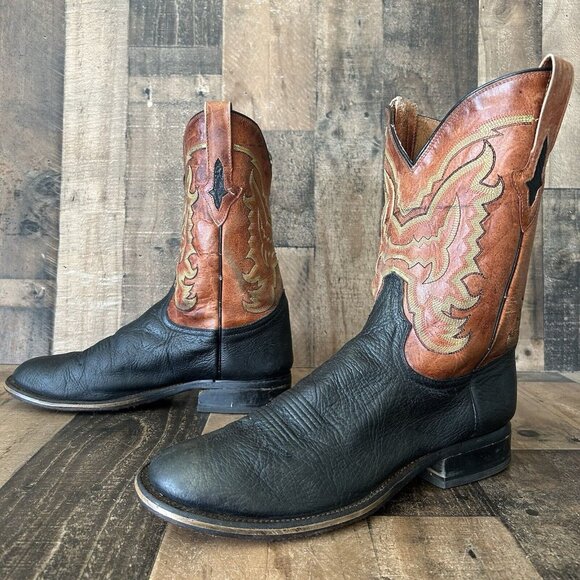 Resistol Ranch By Lucchese Round Toe Cowboy Boots Mens 11.5 D - Picture 1 of 12